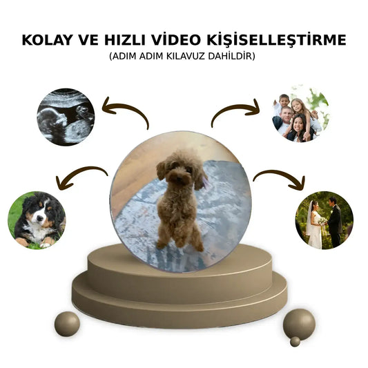 3D Kristal Küre – Video Ekranlı Özel Hediye